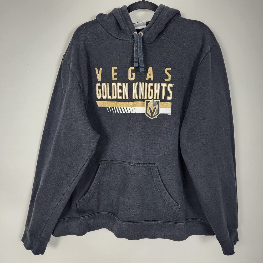 NHL Vegas Golden Knights VGK Hockey Mens XL Long Sleeve Black Graphic Hoodie